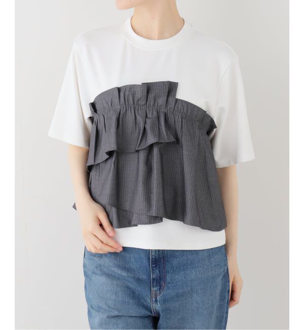  「【洗える】ドッキングカットソー」|Tシャツ・カットソー|グレー