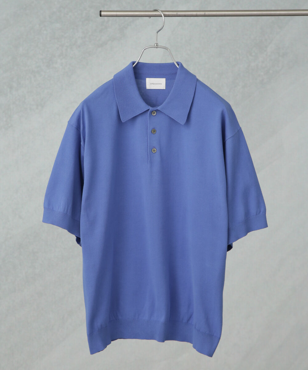 NANO universe「crepuscule/別注 S/S KNIT POLO」|Tシャツ・カットソー|ブルー