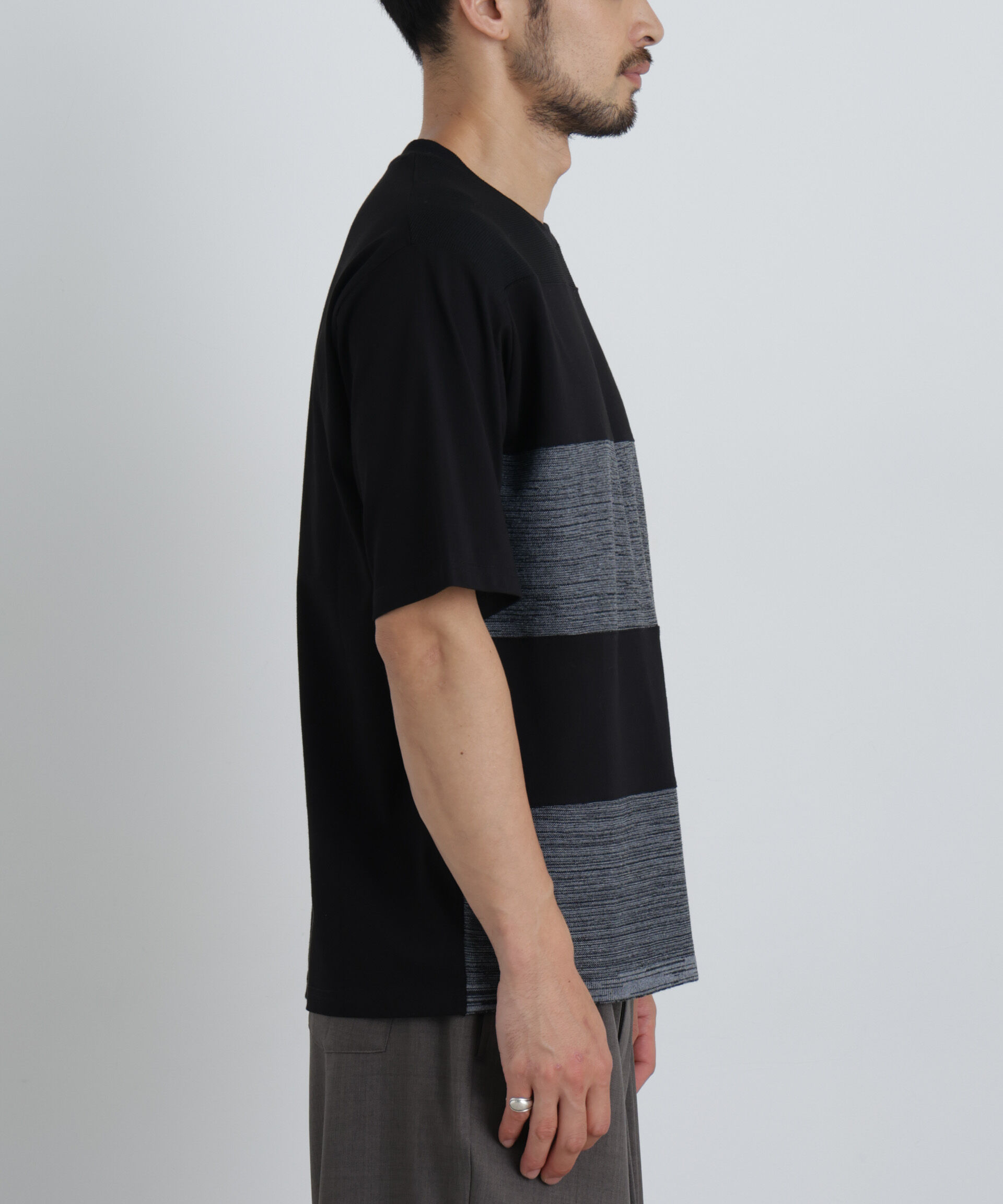 nano･universe「ニットコンビボーダーTシャツ 半袖」|Tシャツ・カットソー|