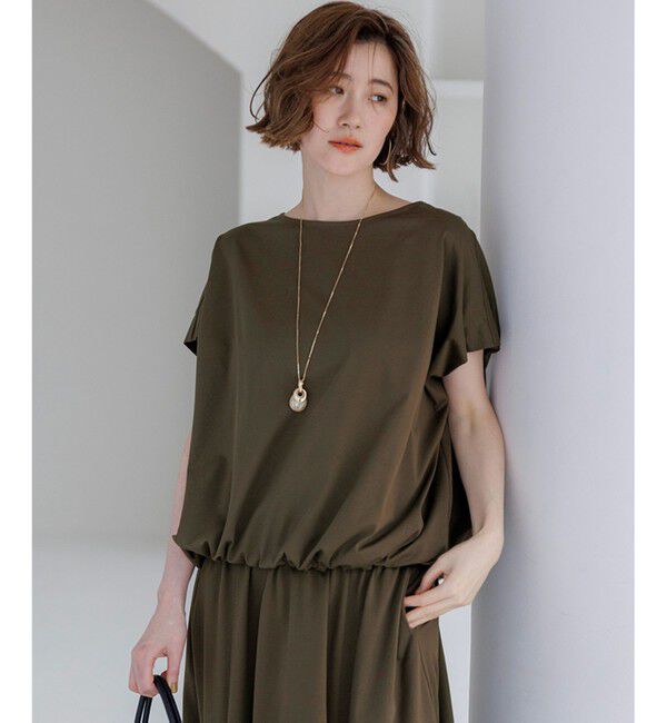 23区「シルキータッチ ドロスト カットソー」|Tシャツ・カットソー|カーキ系