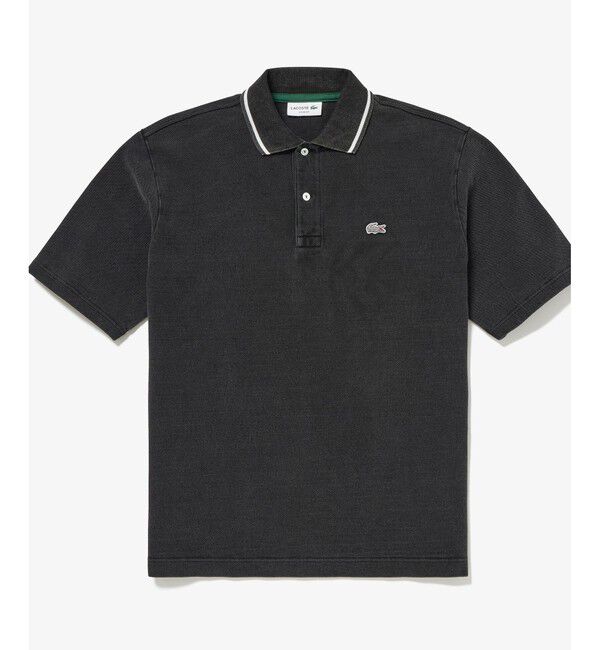 LACOSTE「配色リブニットインディゴポロシャツ」|ポロシャツ|