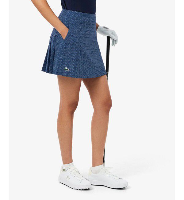 LACOSTE「ハイストレッチ ウルトラドライゴルフプリーツスカート インナー付き」|スカート|ブルー
