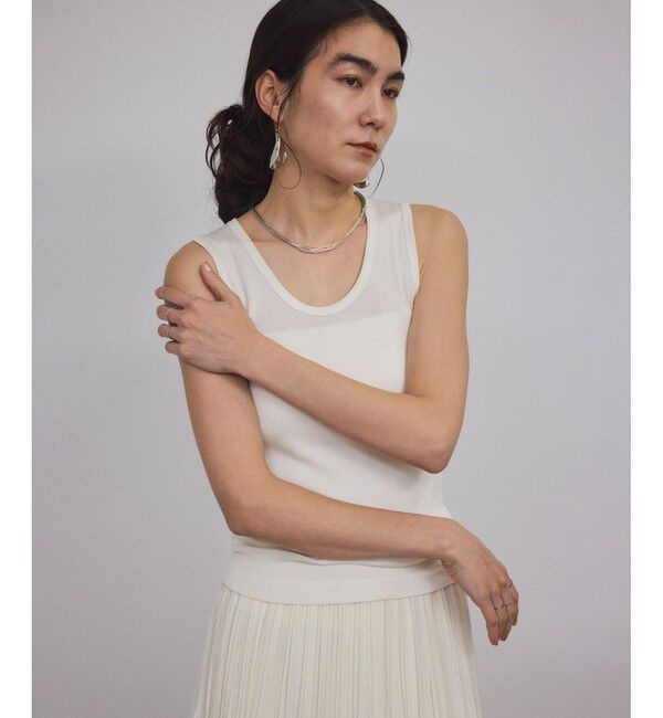 SALON adam et rope'「Hug Silk ラウンドネックタンクトップ」|タンクトップ|
