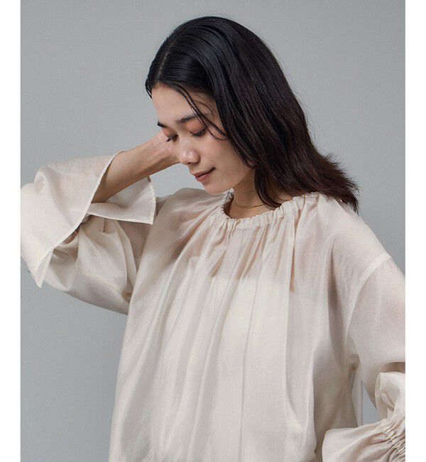 SALON adam et rope'「【WEB限定】2WAYシアーリュクスギャザーブラウス」|シャツ・ブラウス|