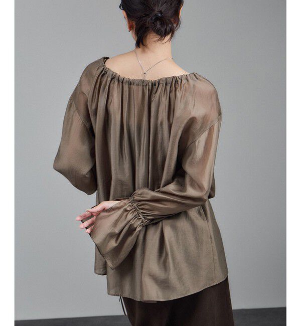 SALON adam et rope'「【WEB限定】2WAYシアーリュクスギャザーブラウス」|シャツ・ブラウス|