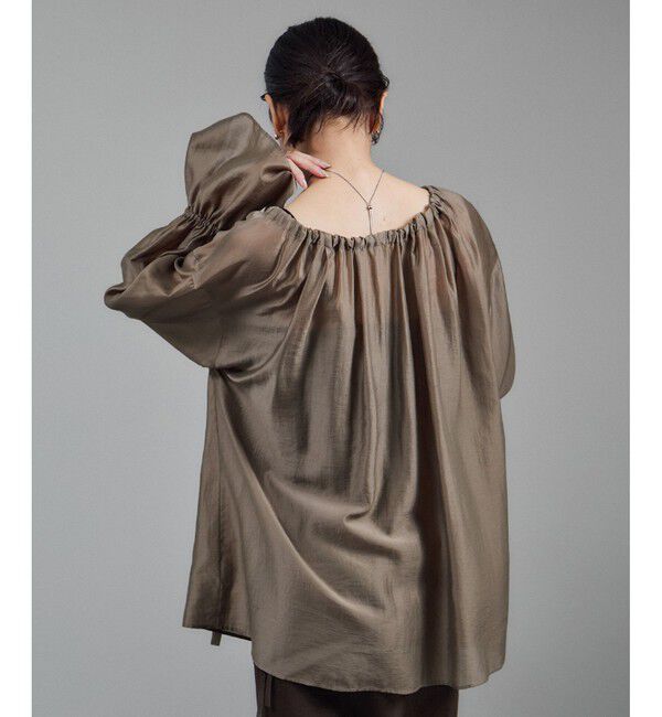 SALON adam et rope'「【WEB限定】2WAYシアーリュクスギャザーブラウス」|シャツ・ブラウス|