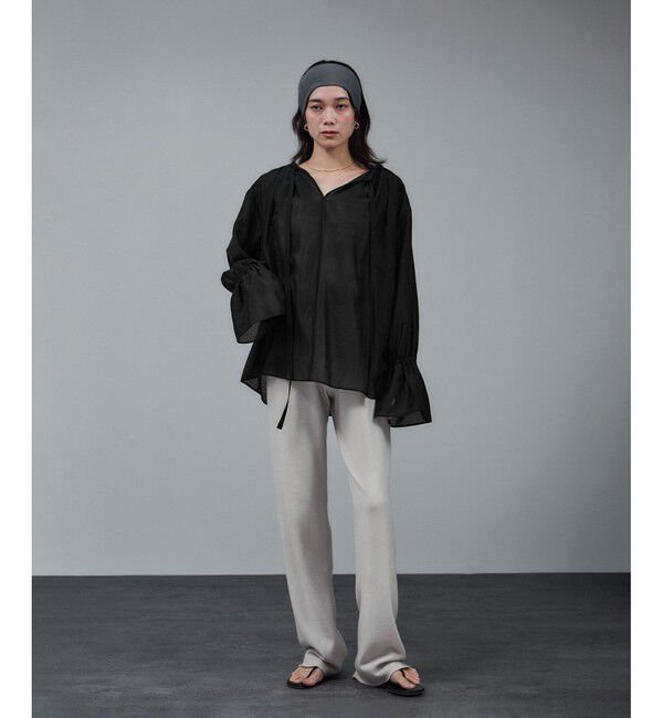 SALON adam et rope'「【WEB限定】2WAYシアーリュクスギャザーブラウス」|シャツ・ブラウス|