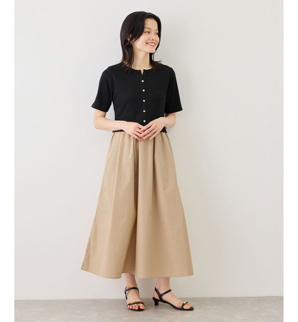 Rope&rsquo;Picnic「キーネック布帛ドッキングカットワンピース」|ワンピース|