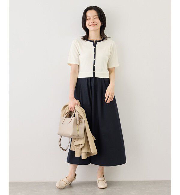 Rope&rsquo;Picnic「キーネック布帛ドッキングカットワンピース」|ワンピース|