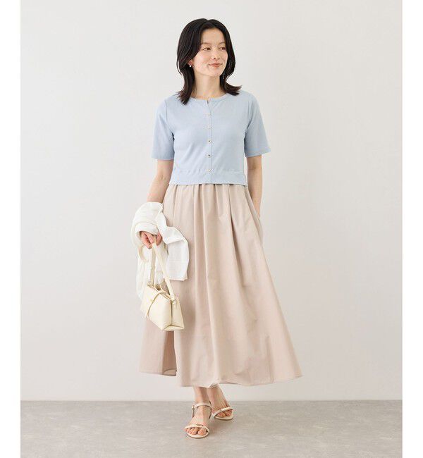 Rope&rsquo;Picnic「キーネック布帛ドッキングカットワンピース」|ワンピース|