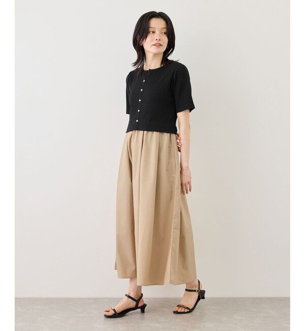 Rope&rsquo;Picnic「キーネック布帛ドッキングカットワンピース」|ワンピース|