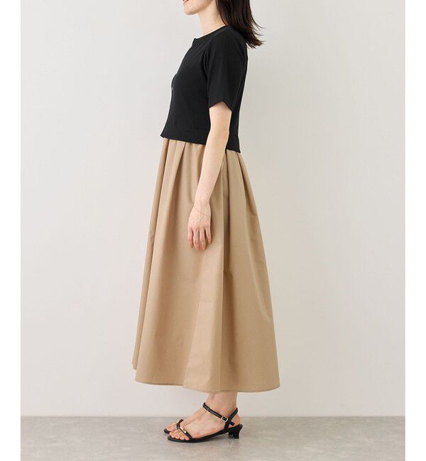 Rope&rsquo;Picnic「キーネック布帛ドッキングカットワンピース」|ワンピース|