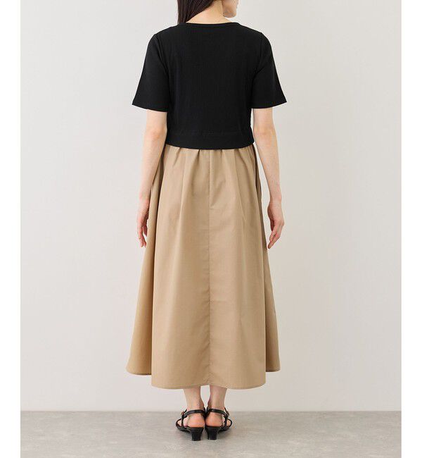 Rope&rsquo;Picnic「キーネック布帛ドッキングカットワンピース」|ワンピース|