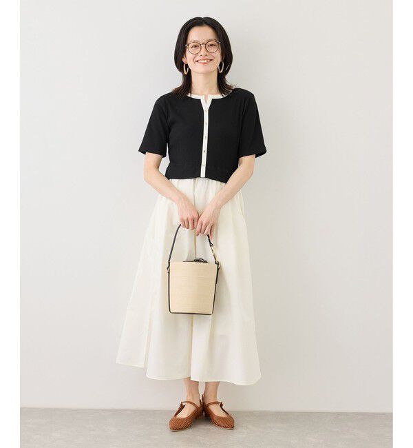 Rope&rsquo;Picnic「キーネック布帛ドッキングカットワンピース」|ワンピース|