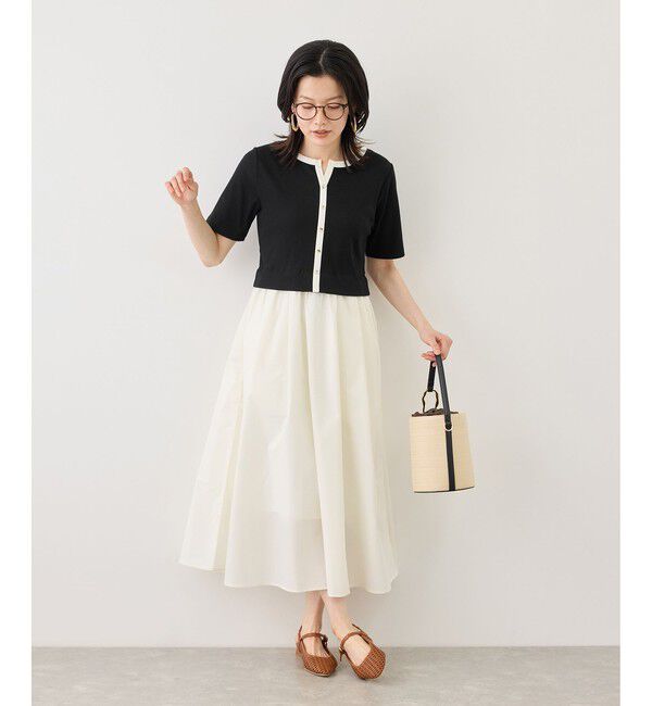 Rope&rsquo;Picnic「キーネック布帛ドッキングカットワンピース」|ワンピース|