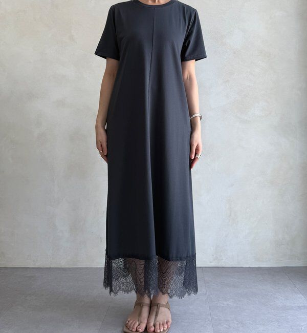  「【WEB限定】裾レースワンピース」|ワンピース|