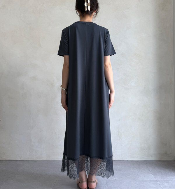  「【WEB限定】裾レースワンピース」|ワンピース|