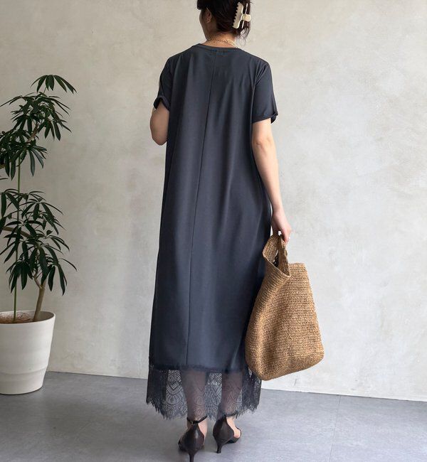  「【WEB限定】裾レースワンピース」|ワンピース|
