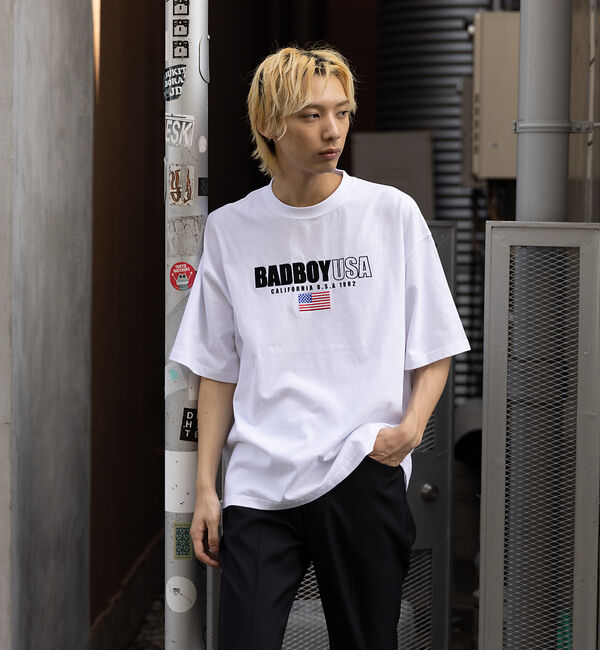 ABAHOUSE「【BADBOY / バッドボーイ】USA ロゴ パロディ Tシャツ」|Tシャツ・カットソー|ホワイト