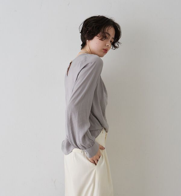 Rouge vif「【一部店舗限定】ドレープサテンブラウス」|シャツ・ブラウス|