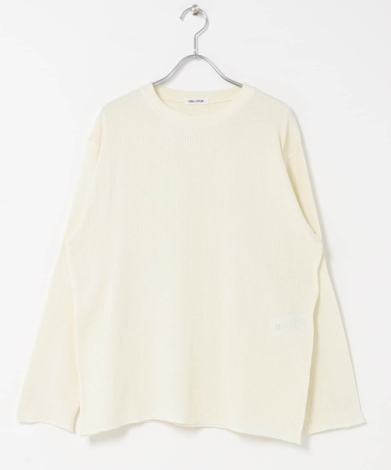 URBAN RESEARCH DOORS「FORK&SPOON　メッシュロングスリーブプルオーバー」|Tシャツ・カットソー|