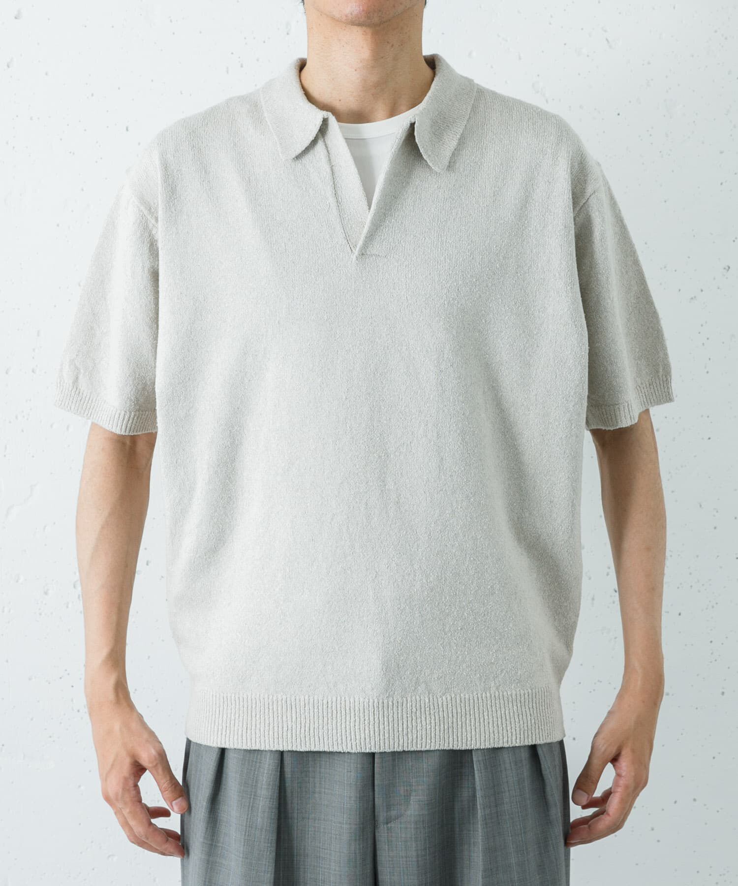 URBAN RESEARCH「SILK NOIL スキッパーポロニット」|ポロシャツ|