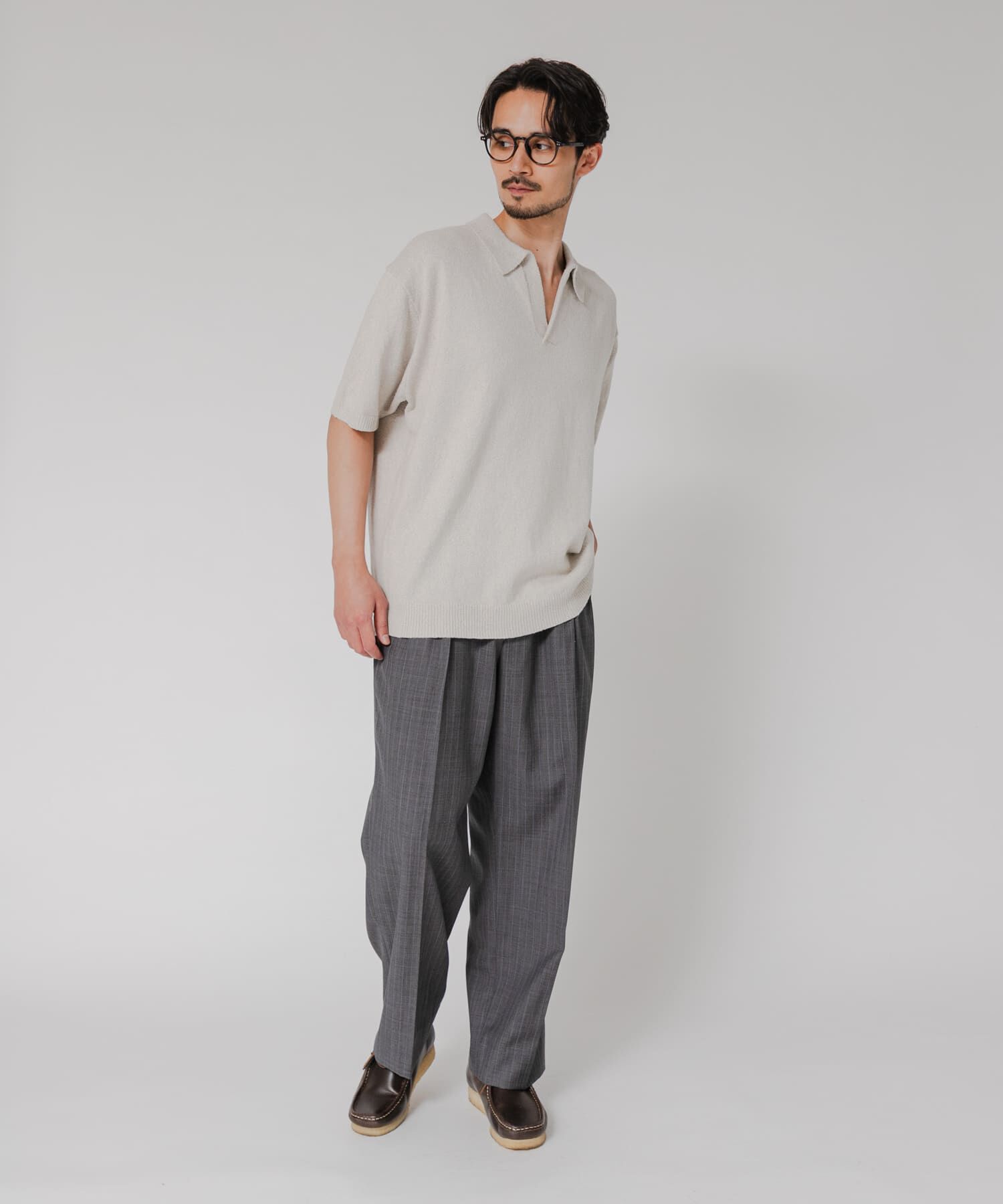 URBAN RESEARCH「SILK NOIL スキッパーポロニット」|ポロシャツ|