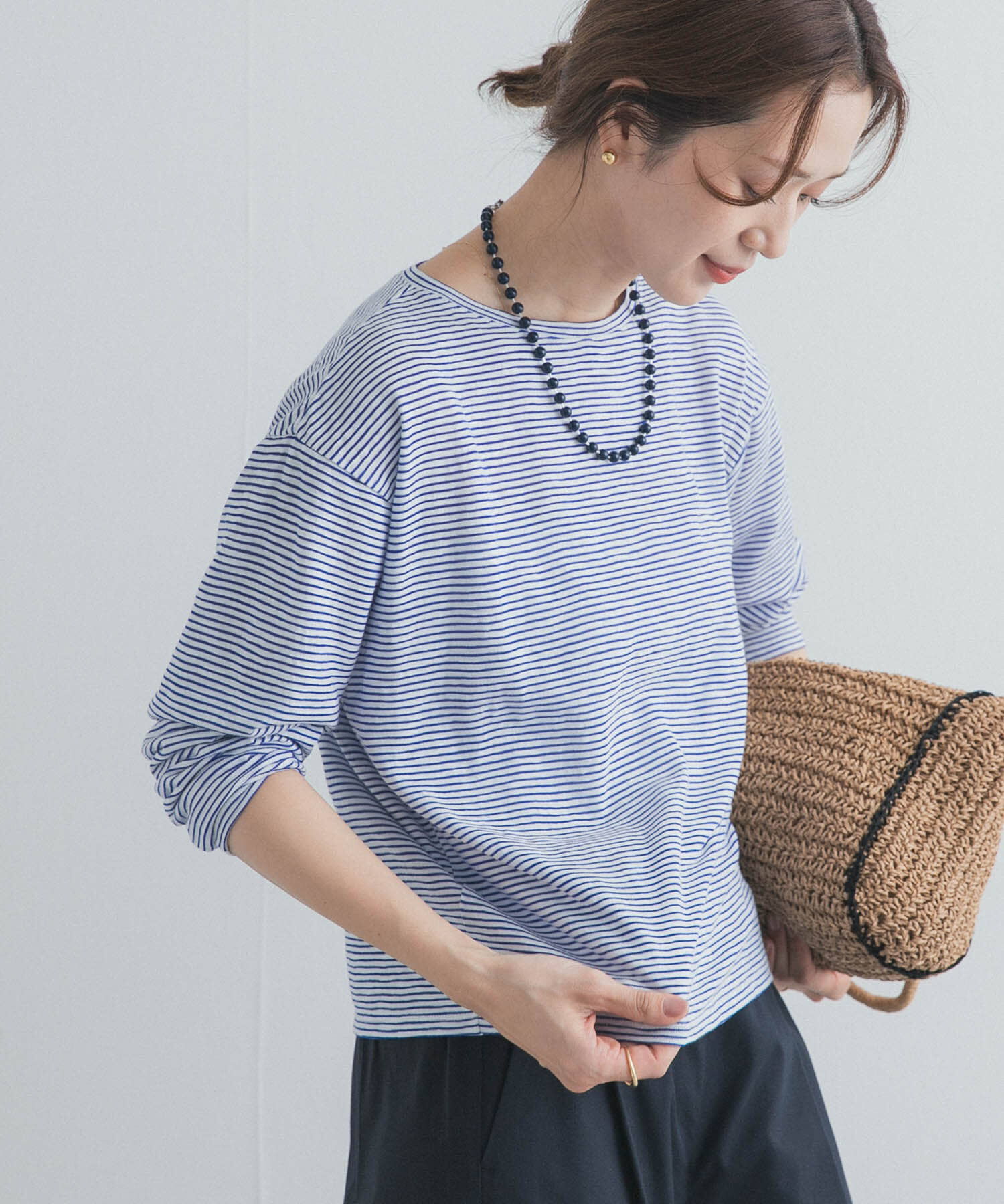 URBAN RESEARCH DOORS「スラブミジンボーダーTシャツ」|Tシャツ・カットソー|