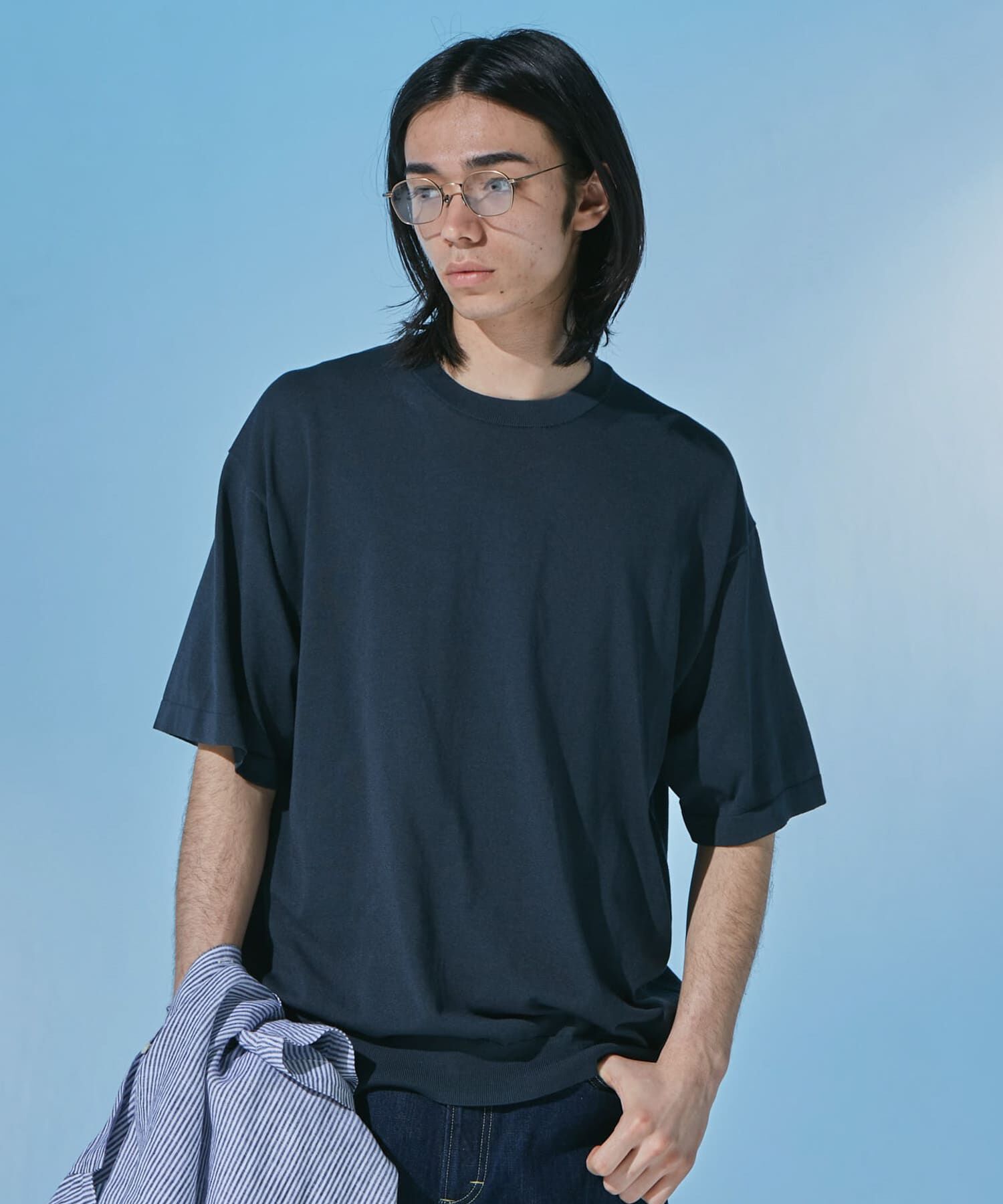 URBAN RESEARCH DOORS「『UR TECH』サマシェア クルーネックニット」|ニット・セーター|