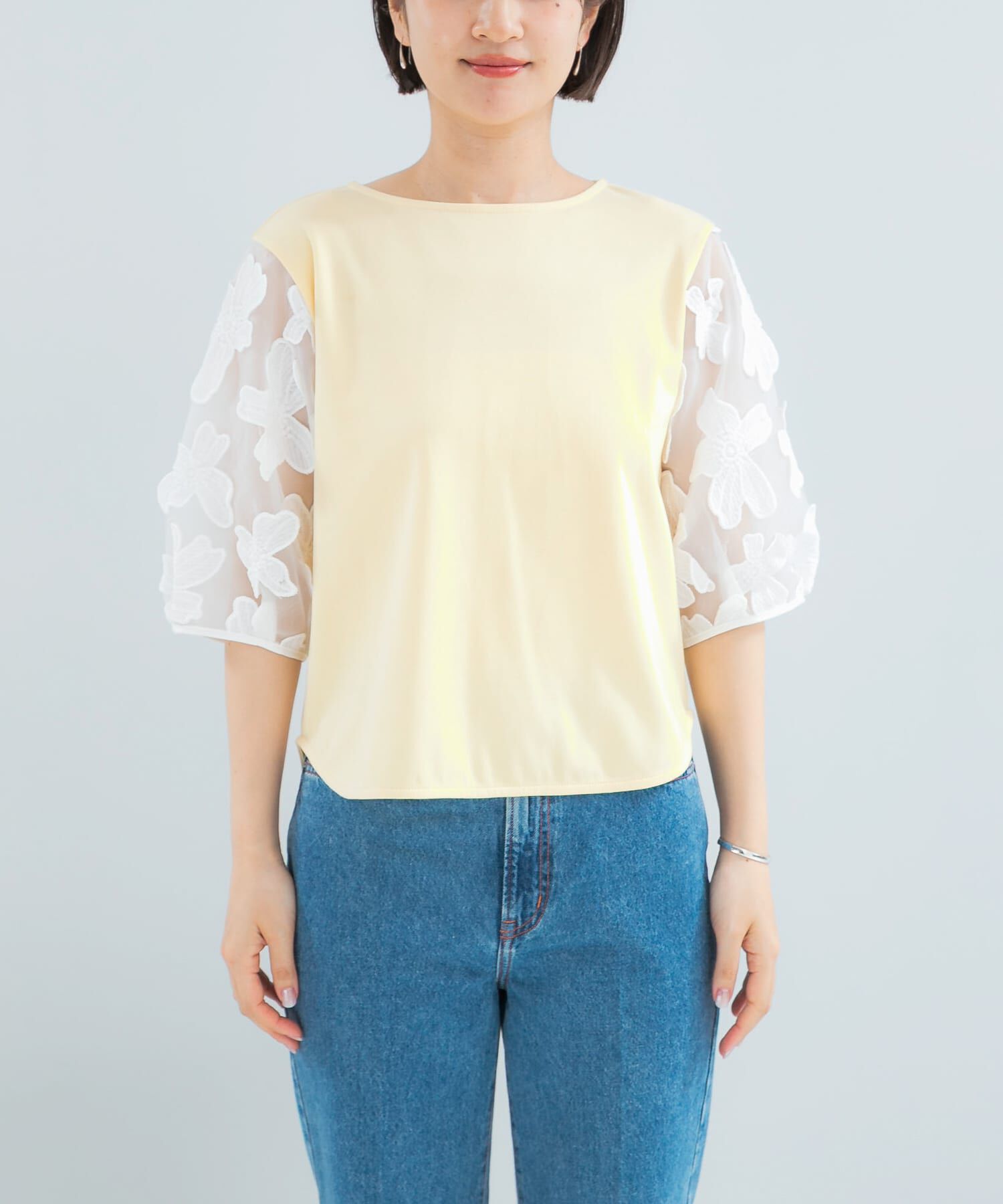 URBAN RESEARCH ROSSO「『WEB/一部店舗限定』フラワードッキングカットソー」|Tシャツ・カットソー|