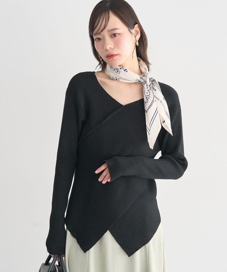 earth music&ecology「クロスニットプルオーバー」|ニット・セーター|Black