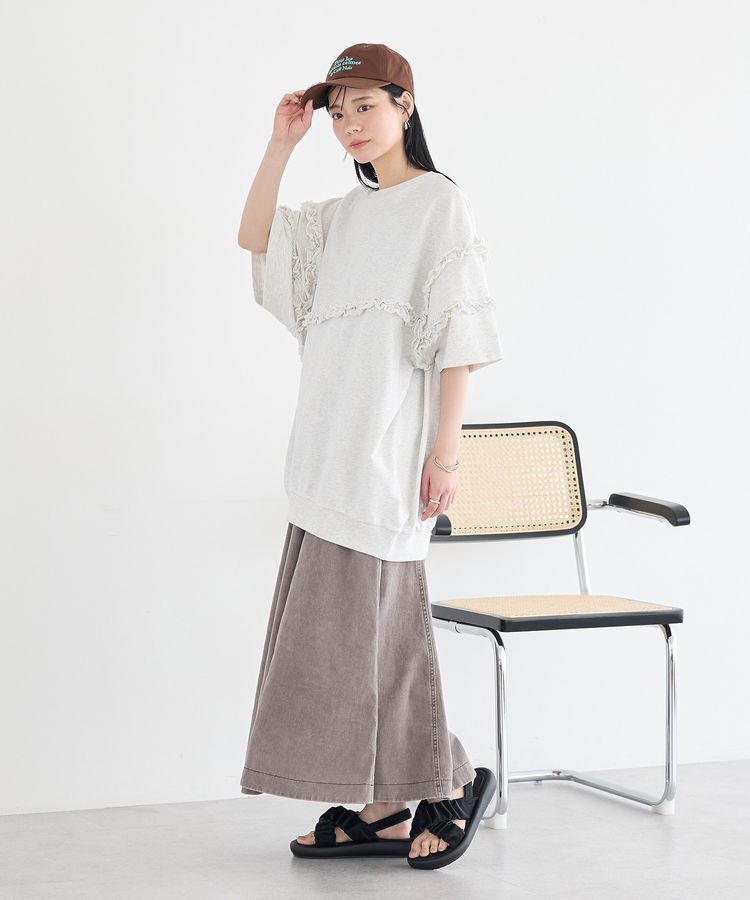 earth music&ecology「ミニ裏毛フリルプルオーバー」|Tシャツ・カットソー|