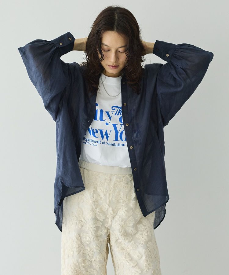 GARAGE OF GOOD CLOTHING「リネンギャザースリーブブラウス」|シャツ・ブラウス|