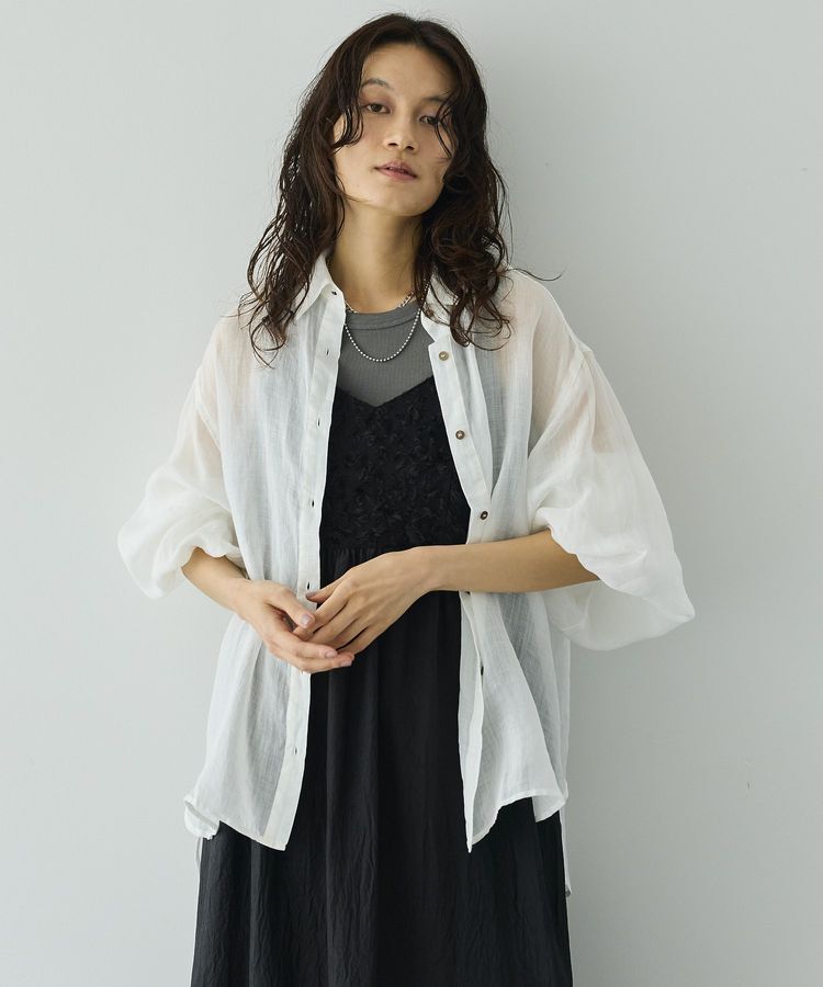 GARAGE OF GOOD CLOTHING「リネンギャザースリーブブラウス」|シャツ・ブラウス|