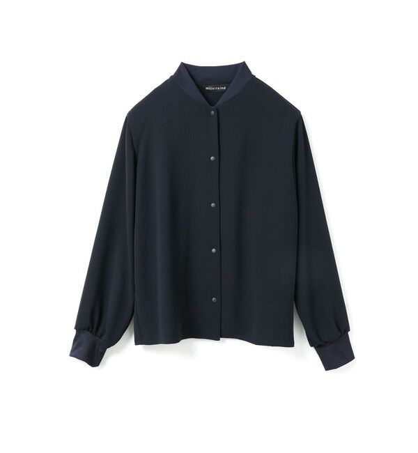 mizuiro ind「mizuiro ind ブルゾンライクシャツ」|シャツ・ブラウス|ネイビー