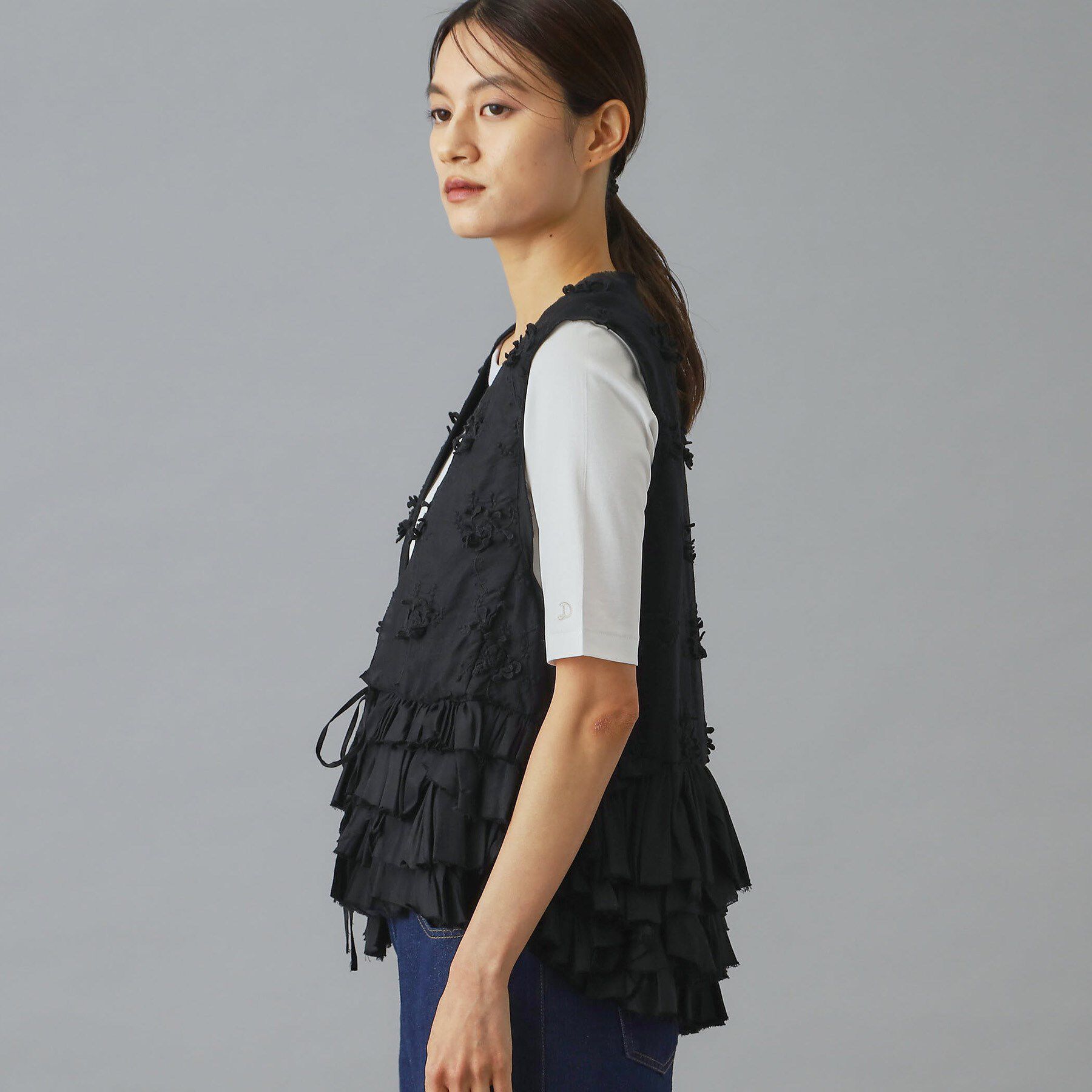 DRESSTERIOR「crinkle crinkle crinkle（クリンクルクリンクルクリンクル）frill rayo」|ベスト・ジレ|
