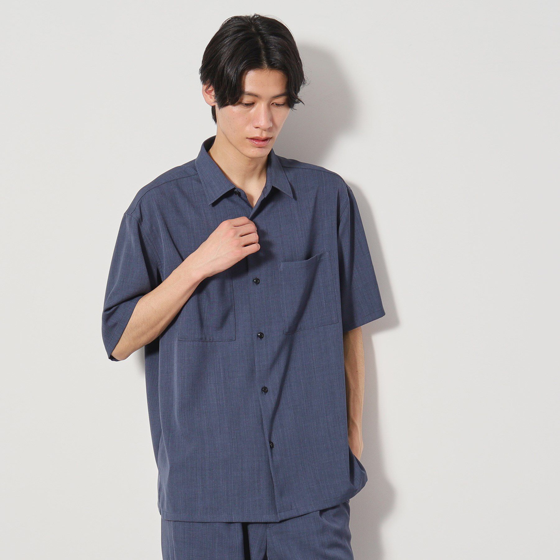 THE SHOP TK「ドライポリ 半袖シャツ　セットアップ可/吸水速乾/軽量/洗濯機OK」|シャツ・ブラウス|ブルー(092)