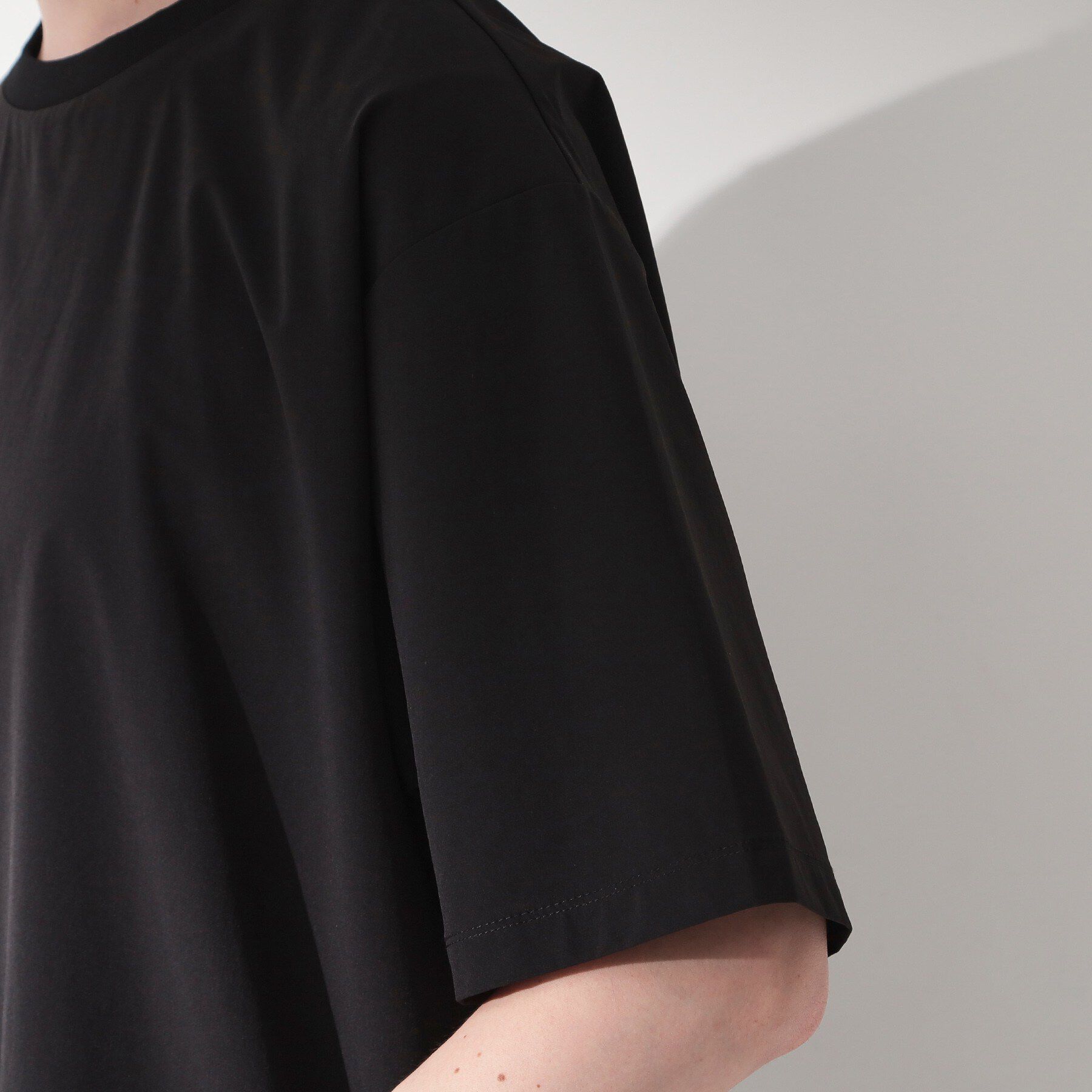 THE SHOP TK「【KURO】 ポリバレント ドローコード付き 半袖Tシャツ 接触冷感/UVカット/洗濯機OK」|Tシャツ・カットソー|