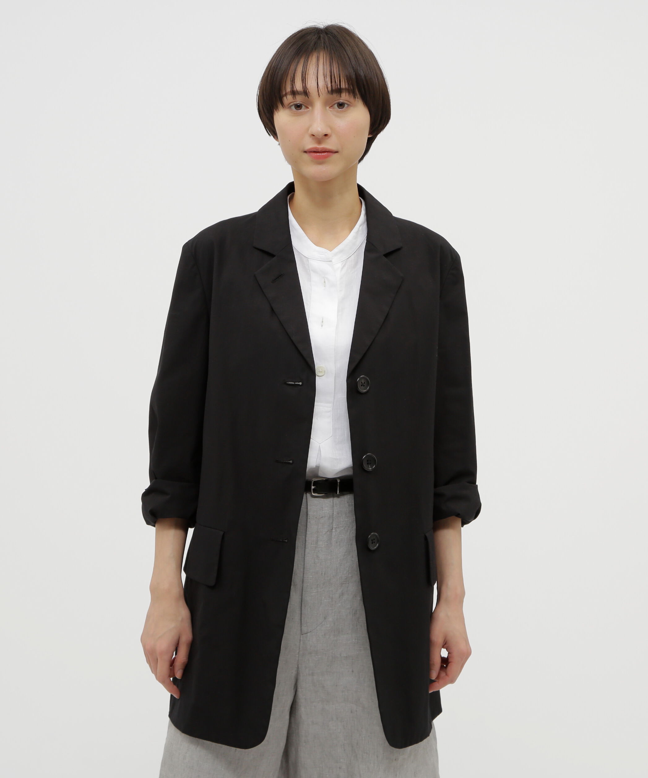  「WASHED COTTON POPLIN JACKET」|その他|BLACK