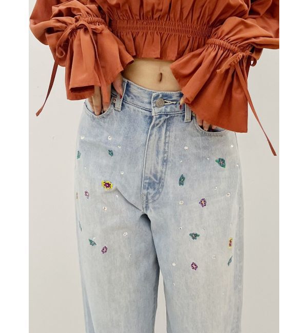 EVRIS「embroidery shineeデニムパンツ」|デニム|