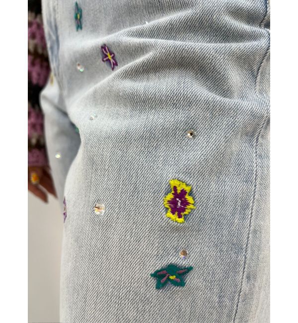 EVRIS「embroidery shineeデニムパンツ」|デニム|