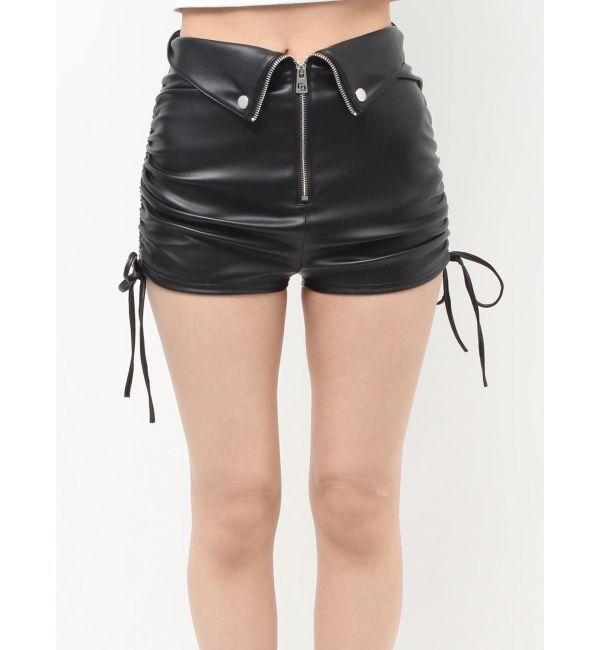 GYDA「GG drawstring fake leatherショートパンツ」|その他|