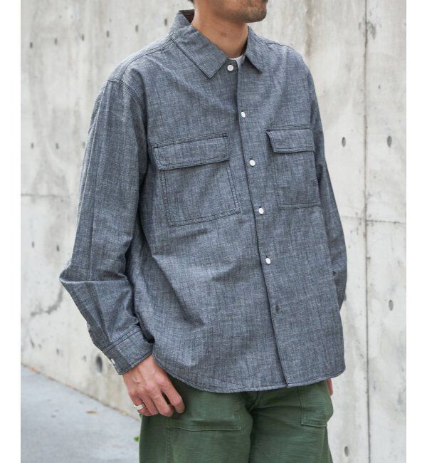 VENCE share style「シャンブレーオーバーシャツ」|シャツ・ブラウス|ブラック