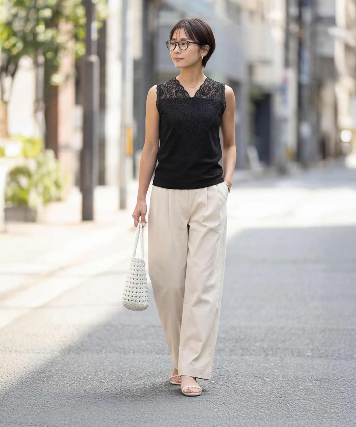 STYLE DELI「【selection】レース張りベアタンクトップ」|タンクトップ|