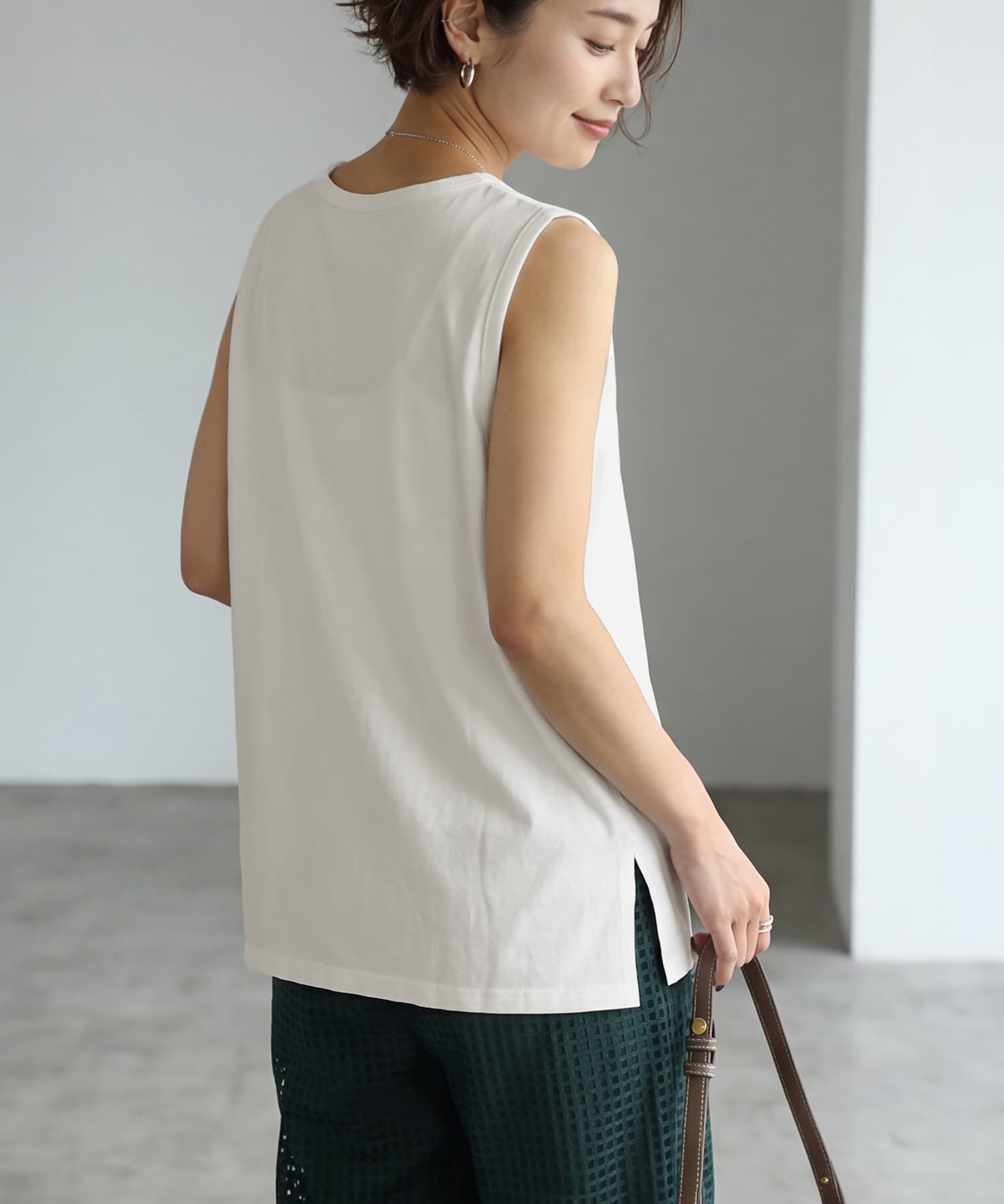 STYLE DELI「【セットアップ対応】綿100ピグメント加工ノースリトップ」|タンクトップ|