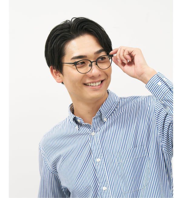  「ボストン型 跳ね上げ式メガネ | メガネの上から ズレ落ち防止 伊達メガネ ユニセックス レンズ交換券付」|メガネ|