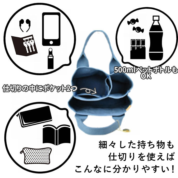 BACKYARD FAMILY「トートバッグ レディース キャンバス 通販 小さめ ミニトート 仕切り ミニトートバッグ おしゃれ」|トートバッグ|