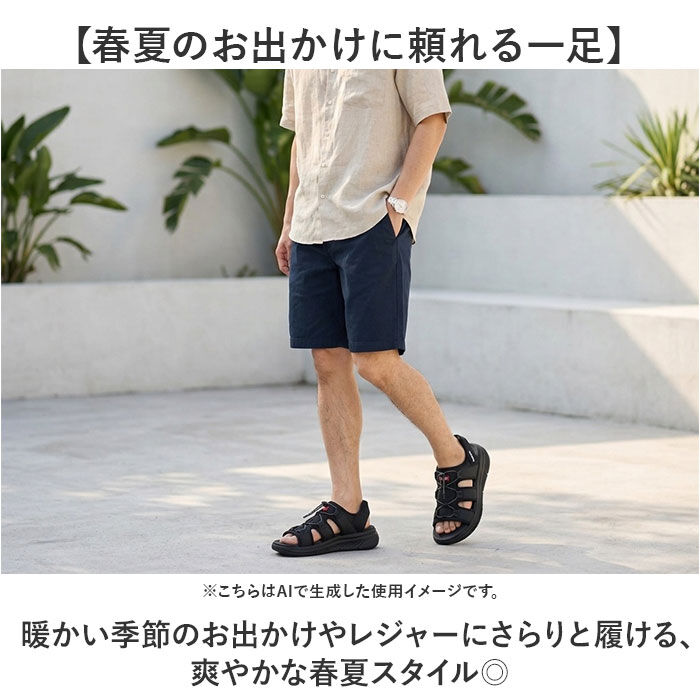 BACKYARD FAMILY「EDWIN サンダル 通販 ハンズフリー 靴 スポーツサンダル メンズ EW7102 スポサン」|サンダル|