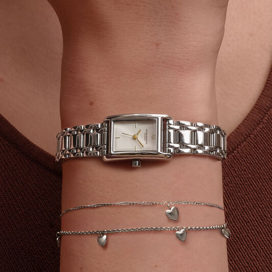 OLIVIA BURTON 「〈OLIVIA BURTON(ｵﾘﾋﾞｱﾊﾞｰﾄﾝ)〉ｸﾗｼｯｸ 16mm ﾐﾆｸﾞﾛｰﾌﾞ ﾎﾜｲﾄ&ｼﾙﾊﾞｰﾌﾞﾚｽﾚｯﾄ」|腕時計|