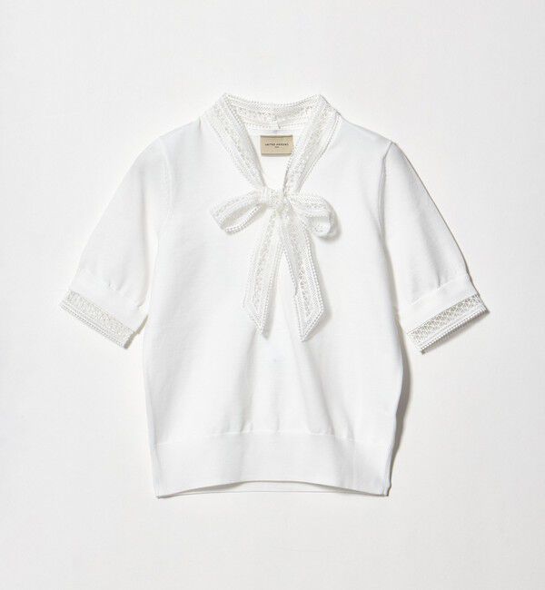 UNITED ARROWS「4WAY ボウタイレース ショートスリーブ ニット」|ニット・セーター|OFF WHITE